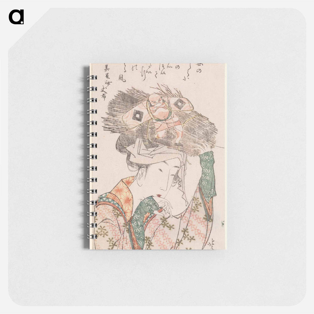Woman of Ōhara with Firewood Bundle and Kite - 葛飾 北斎 Memo.