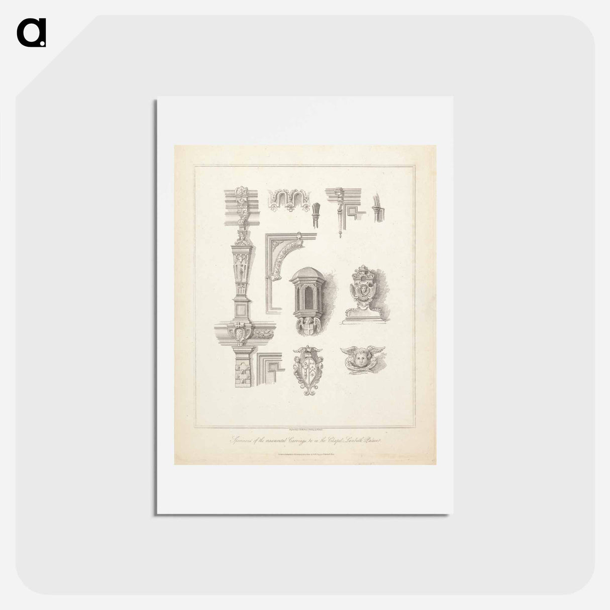 アートポストカード-Specimens of the Ornamental Carvings and c. in the Chapel: Lambeth Palace
- イェール大学アートギャラリー Postcard.