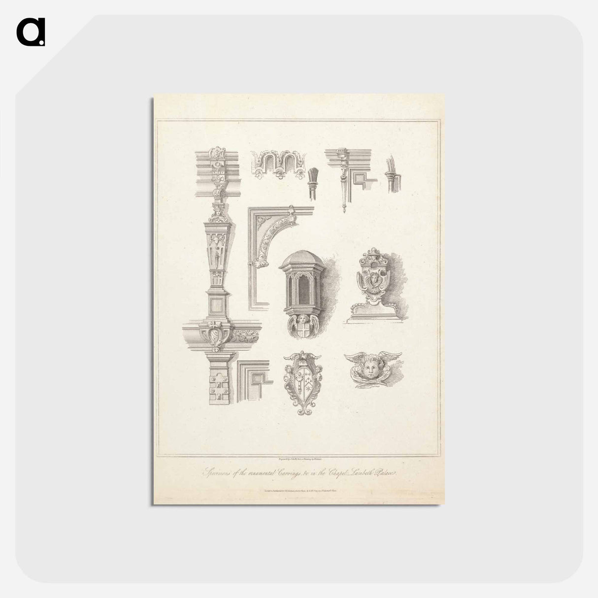 アートポストカード-Specimens of the Ornamental Carvings and c. in the Chapel: Lambeth Palace
- イェール大学アートギャラリー Postcard.