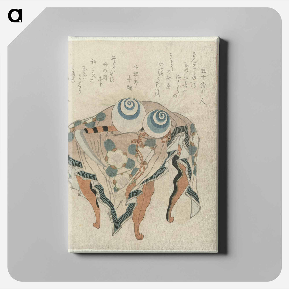 A comparison of Genroku poems and shells - Katsushika Hokusai Canvas.