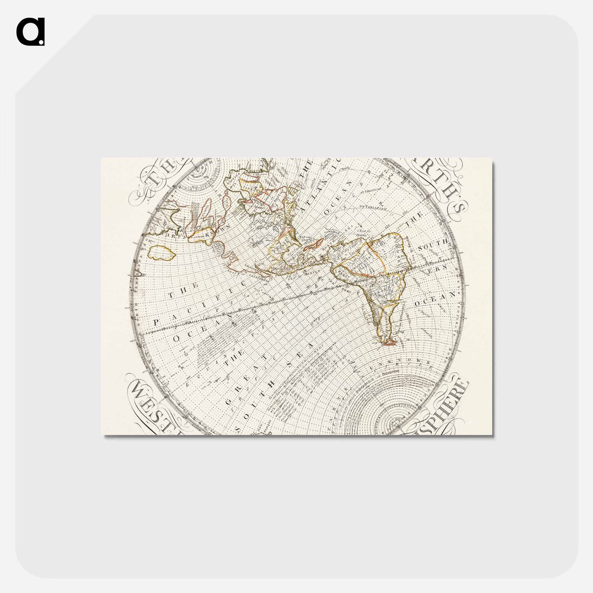アートポストカード-Earth's Western Planisphere
- ボストン公共図書館 Postcard.