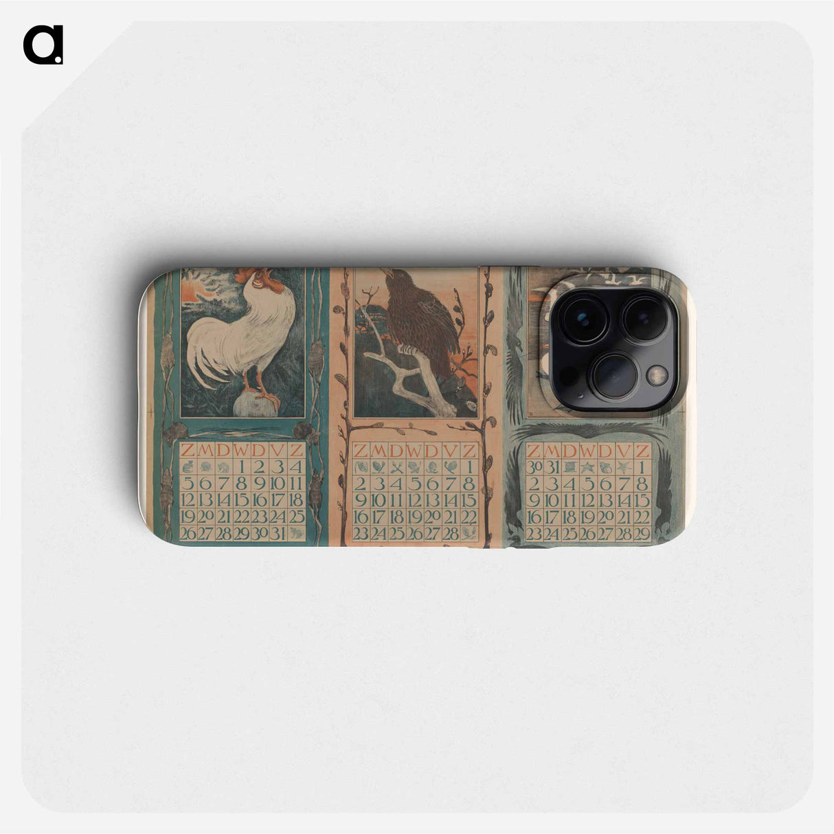 Calendar blades for January, February and March, with vogels - Theo van Hoytema Phone Case.