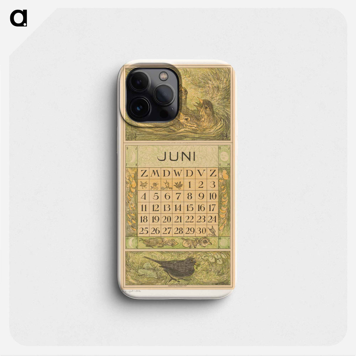 Calendar day with young children in a nest - Theo van Hoytema Phone Case.