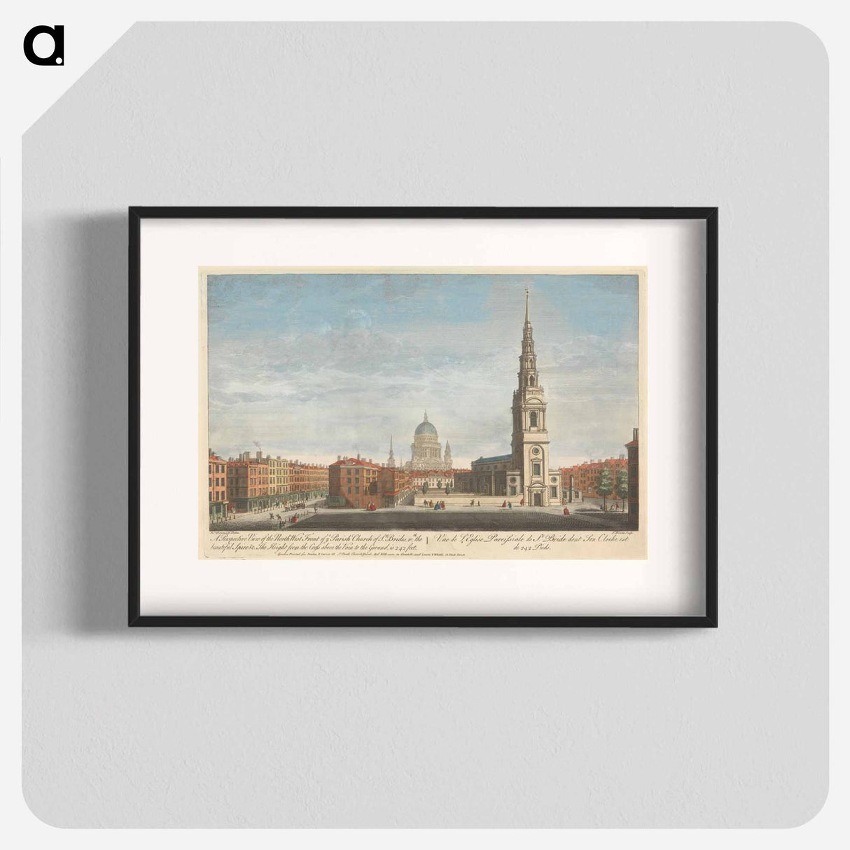 アートポスター-A Perspective View of the North West Front of ye Parish Church of St. Brides, with the beautiful Spire & c.
- イェール大学アートギャラリー Poster.