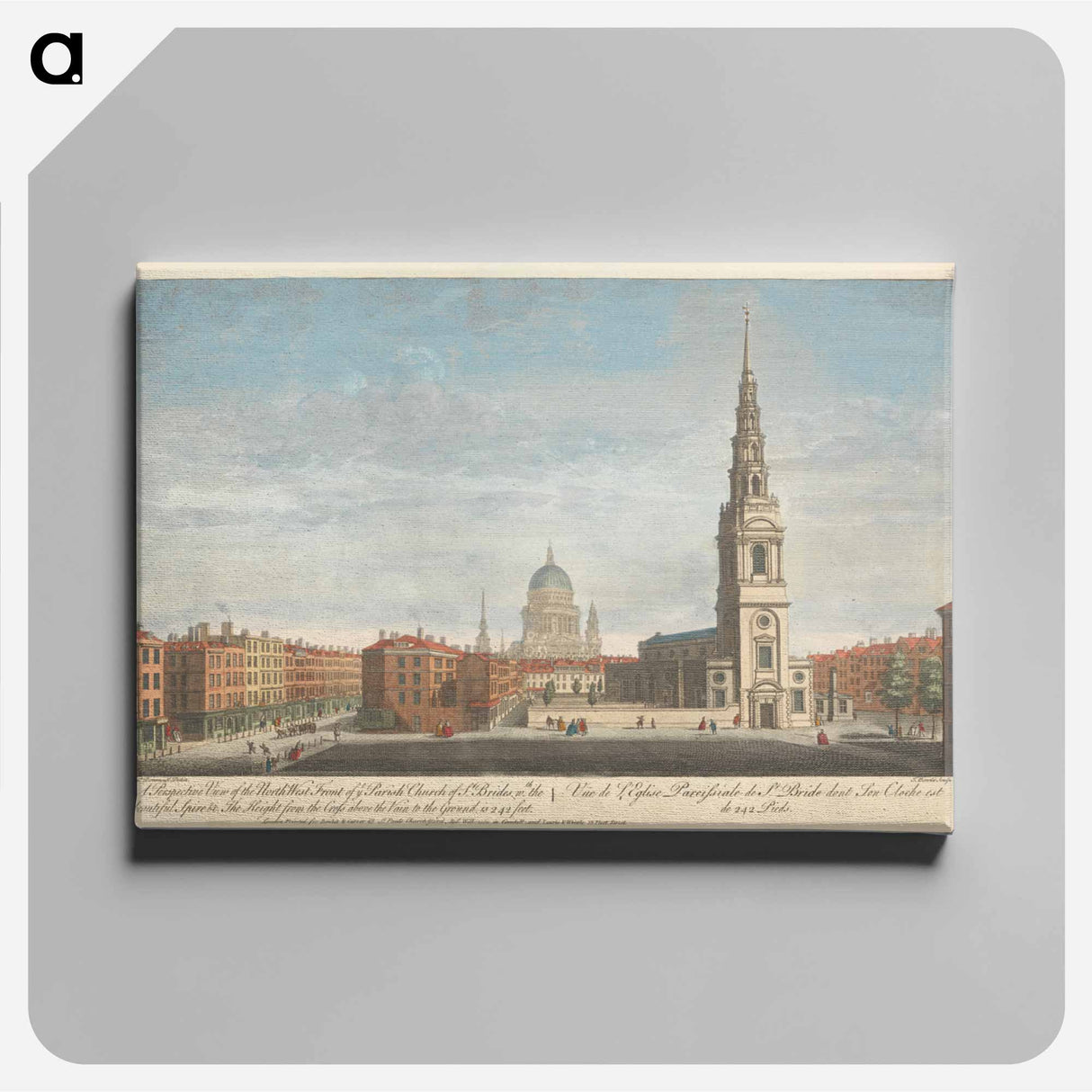アートパネル-A Perspective View of the North West Front of ye Parish Church of St. Brides, with the beautiful Spire & c.
- イェール大学アートギャラリー Canvas.