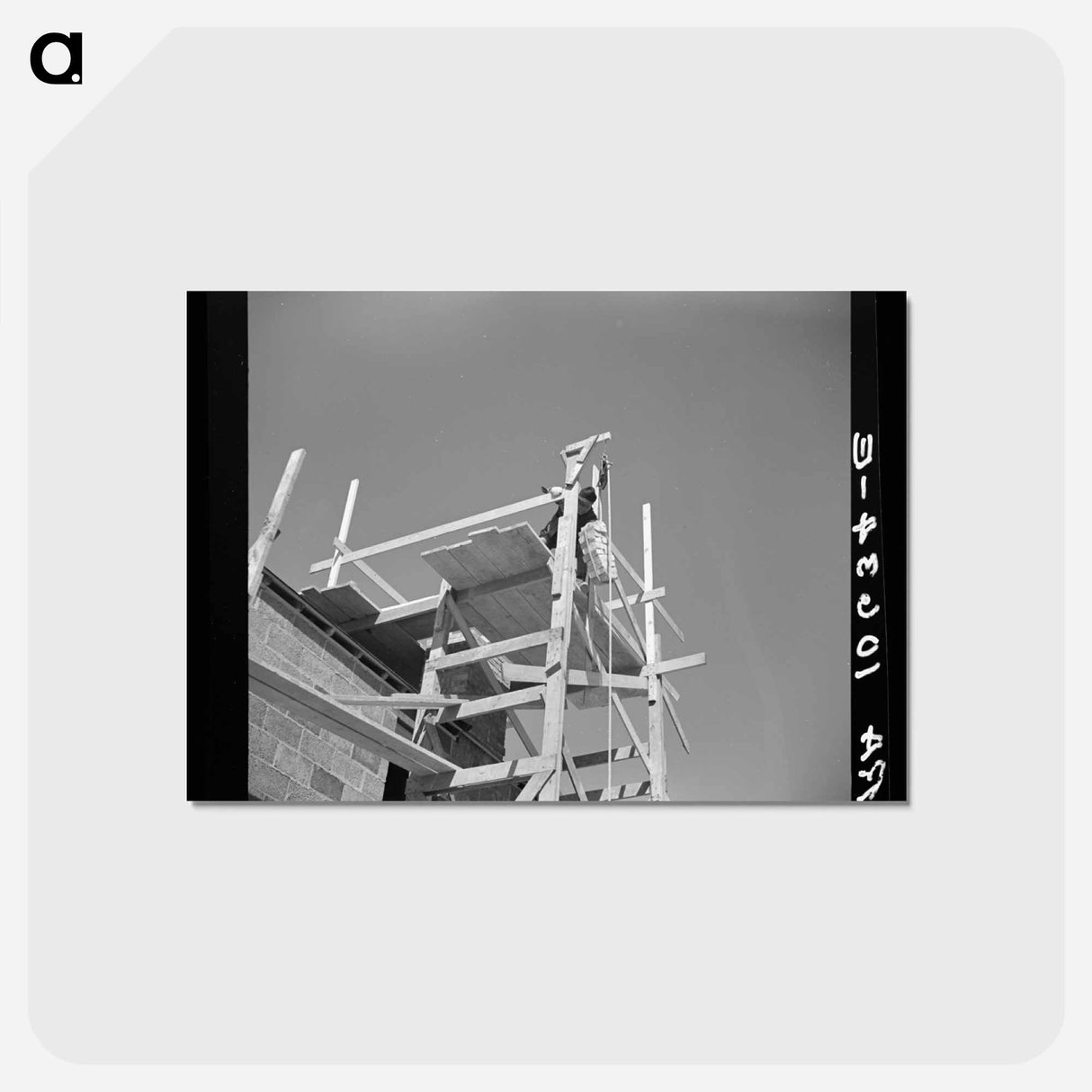 アートポストカード-Construction of a Chimney, Greendale, Wisconsin
- ラッセル リー Postcard.