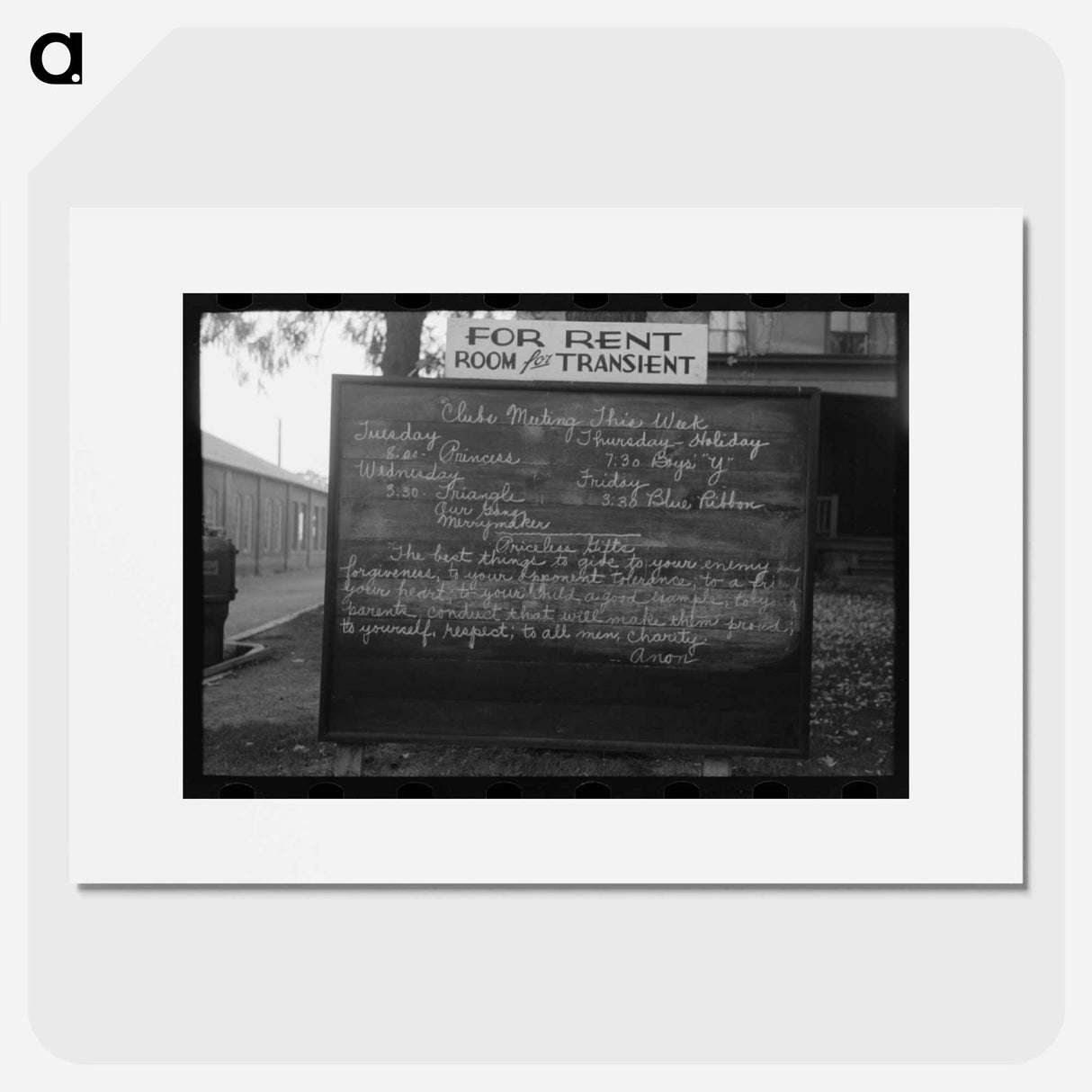 アートポスター-Bulletin Board, Newton, New Jersey
- ラッセル リー Poster.