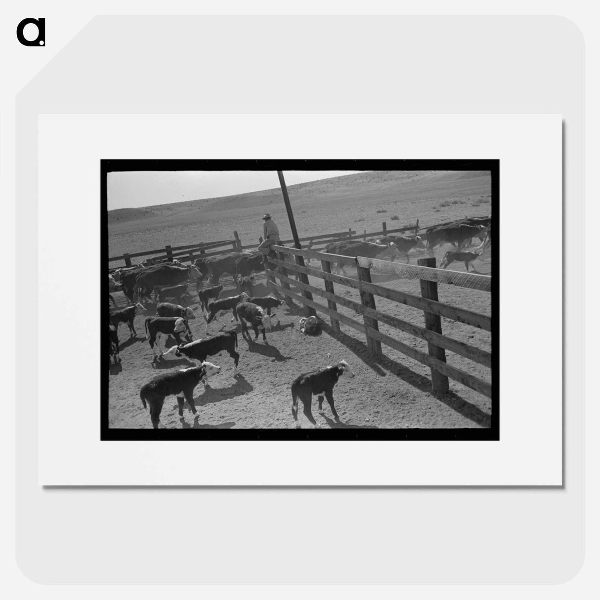 アートポスター-Cattle Roundup near Marfa, Texas
- ラッセル リー Poster.