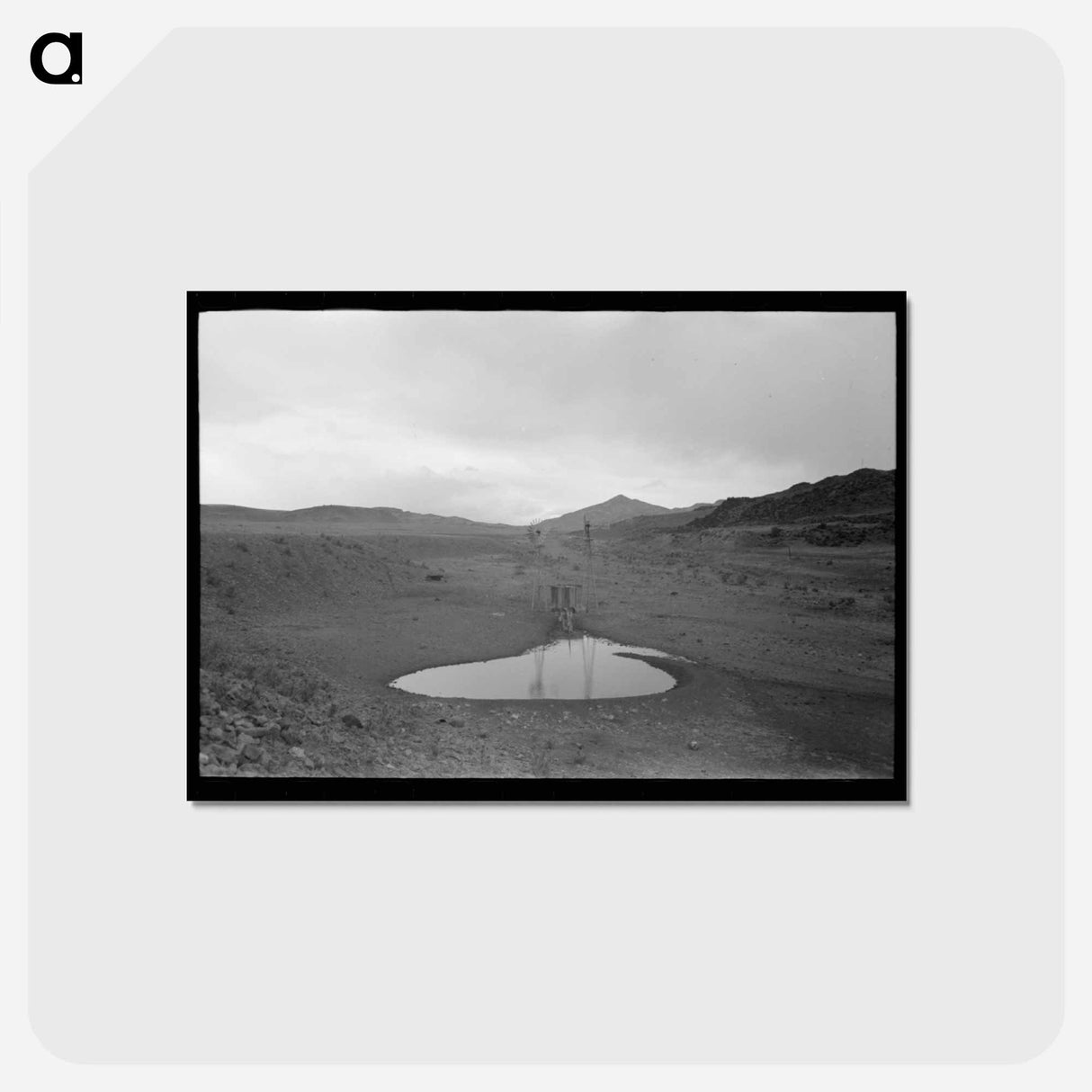 アートポストカード-Stock Waterhole and Windmill, Socorro County, New Mexico
- ラッセル リー Postcard.