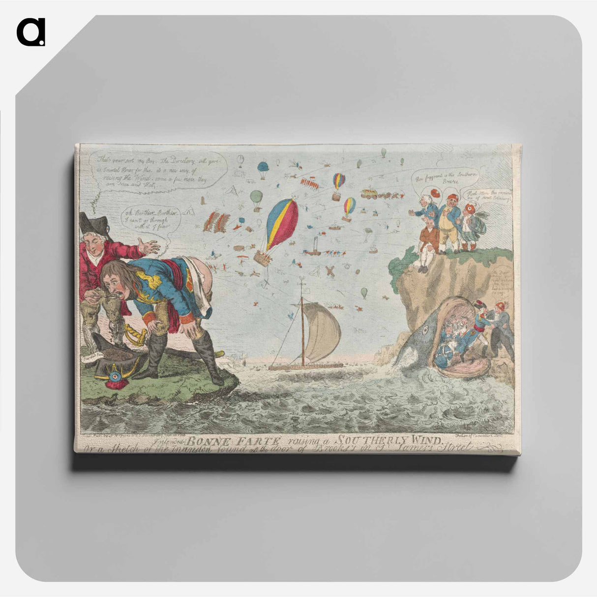 アートパネル-Bonne Farte Raising a Southerly Wind, or a Sketch of the Inteded Invasion Found at the Door of Brooks's in St. James's Street
- イェール大学アートギャラリー Canvas.