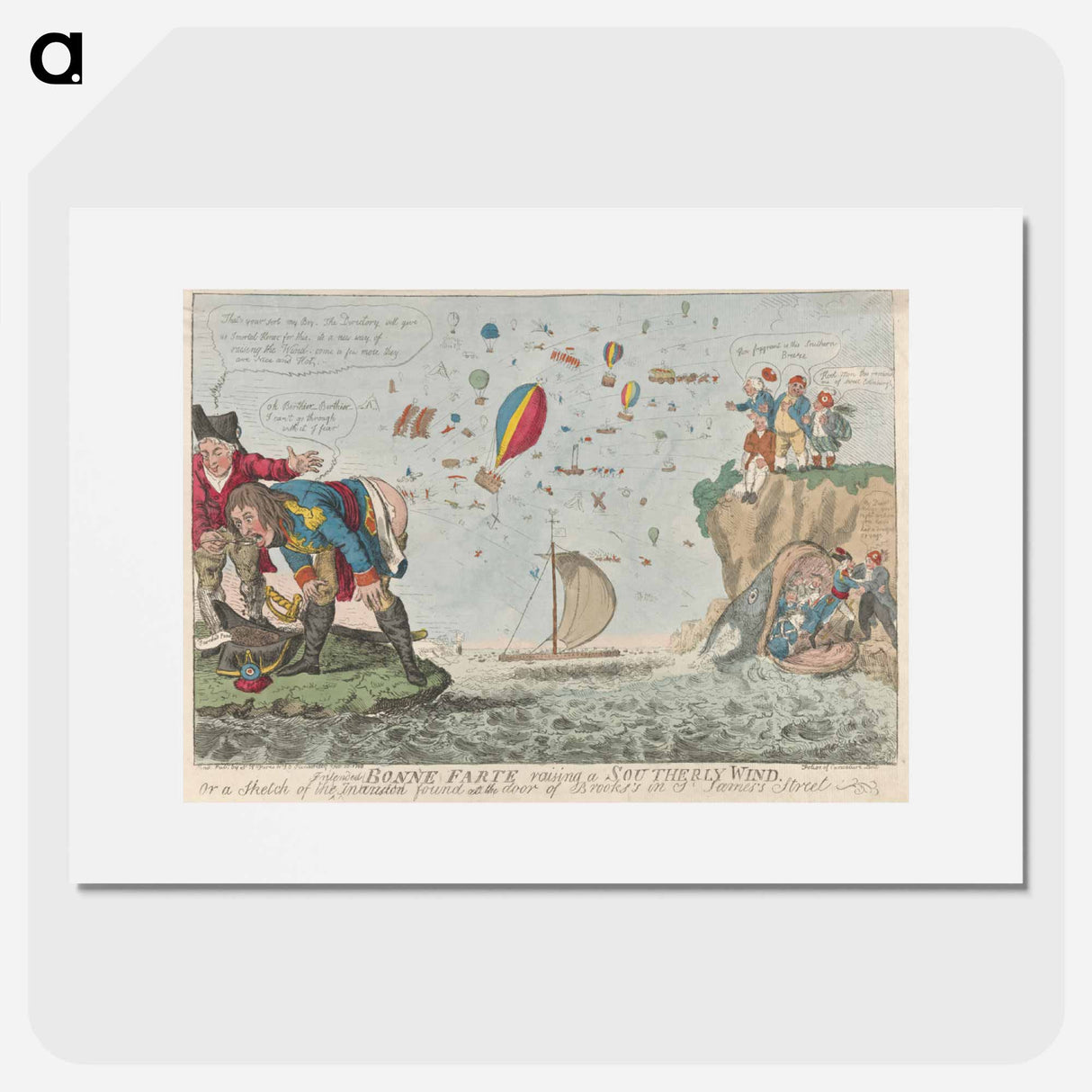 アートポスター-Bonne Farte Raising a Southerly Wind, or a Sketch of the Inteded Invasion Found at the Door of Brooks's in St. James's Street
- イェール大学アートギャラリー Poster.