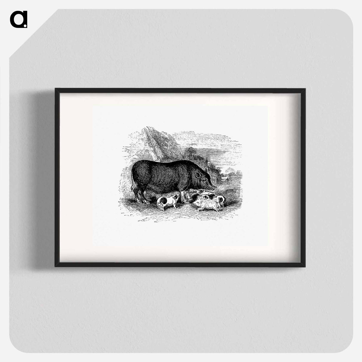 アートポスター-Pig from On the Domesticated Animals of the British Islands
- 大英図書館 Poster.