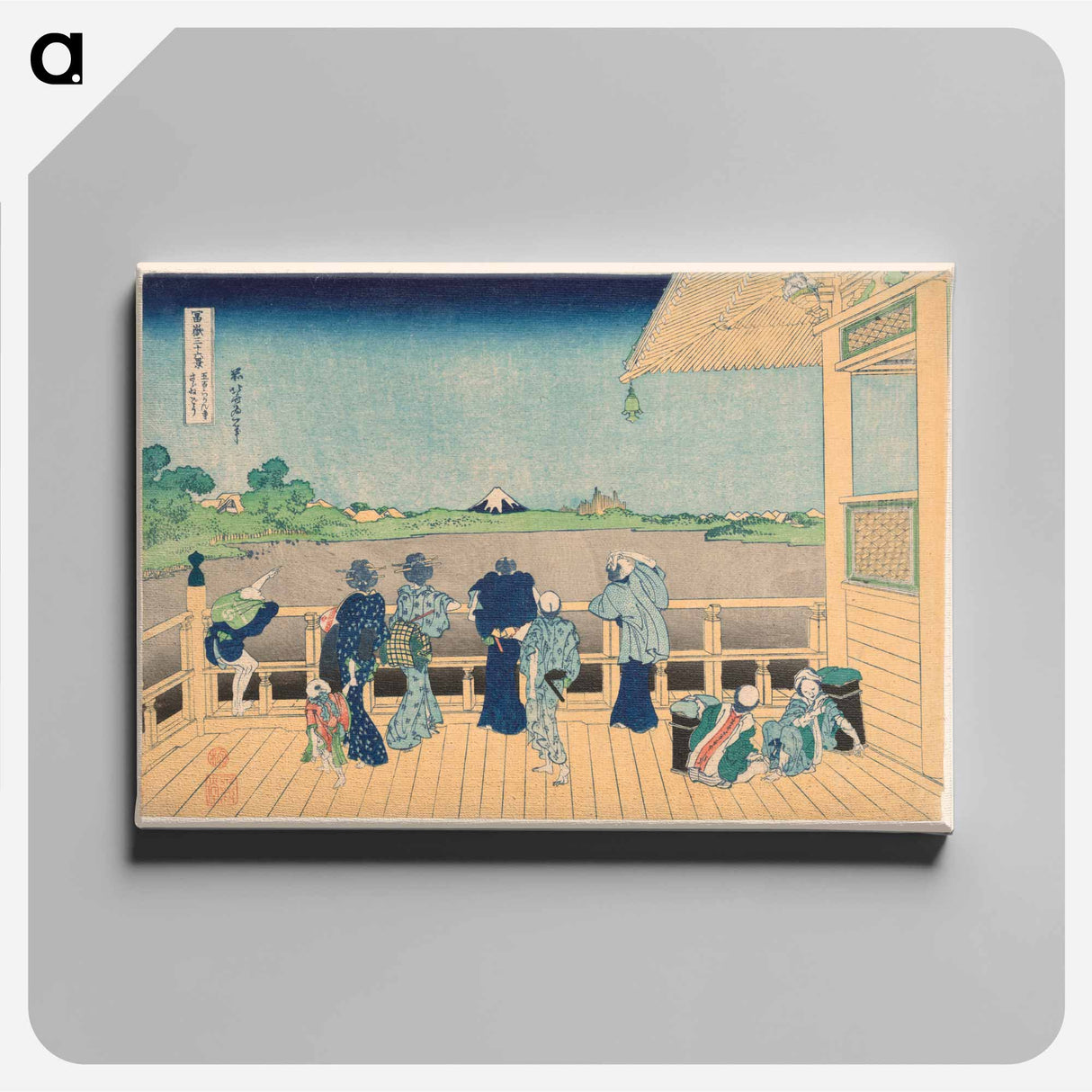 Sazai Hall at the Temple of the Five Hundred Arhats - Katsushika Hokusai Canvas.