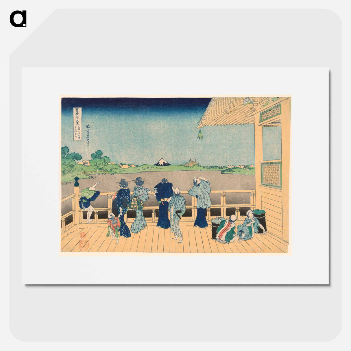Sazai Hall at the Temple of the Five Hundred Arhats - Katsushika Hokusai Poster.