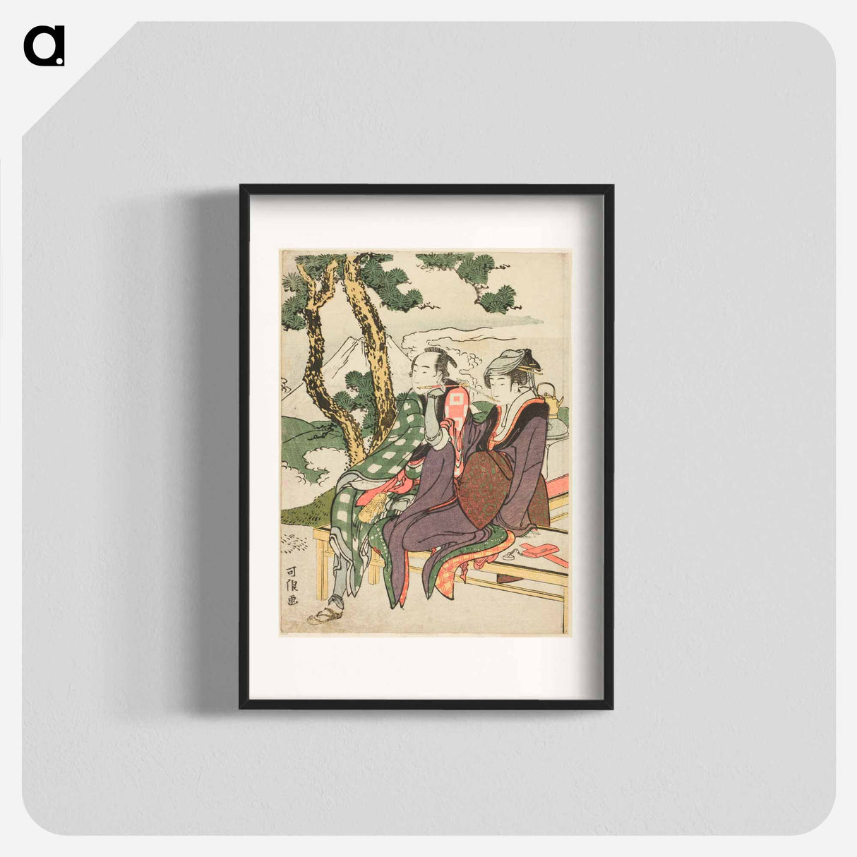 Evening Glow for Date no Yosaku and Seki no Koman - Katsushika Hokusai Poster.