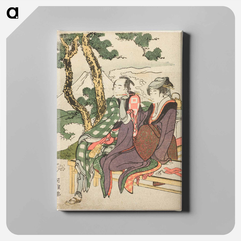 Evening Glow for Date no Yosaku and Seki no Koman - Katsushika Hokusai Canvas.