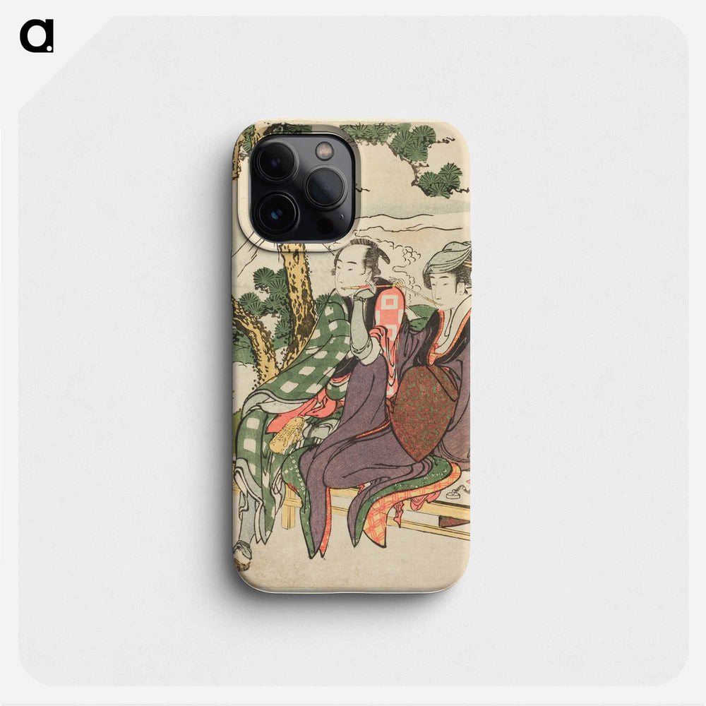 Evening Glow for Date no Yosaku and Seki no Koman - Katsushika Hokusai Phone Case.