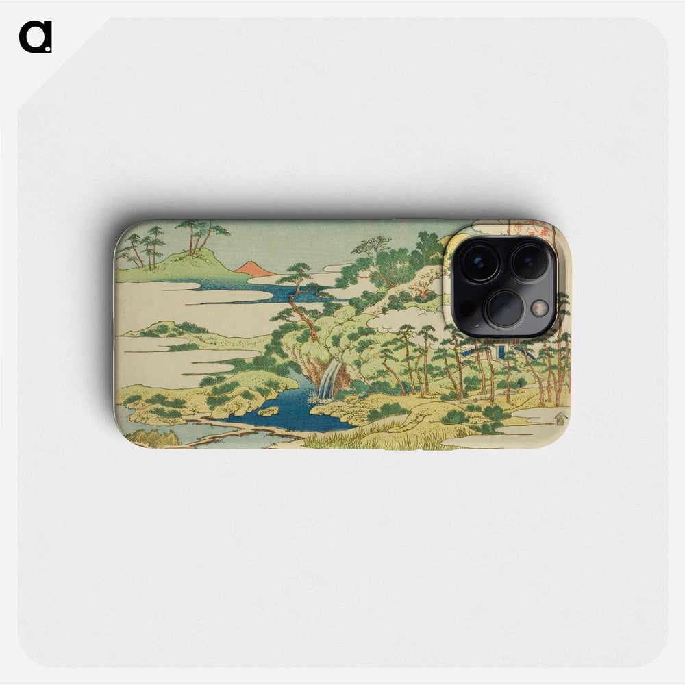 The Sacred Spring on Fortress Mountain - Katsushika Hokusai Phone Case.