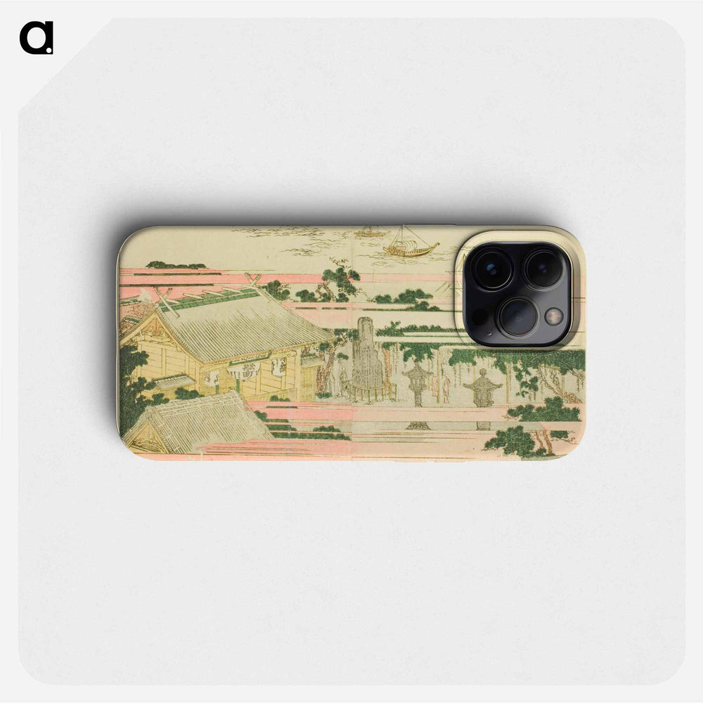 Sumiyoshi Shrine at Tsukuda - Katsushika Hokusai Phone Case.