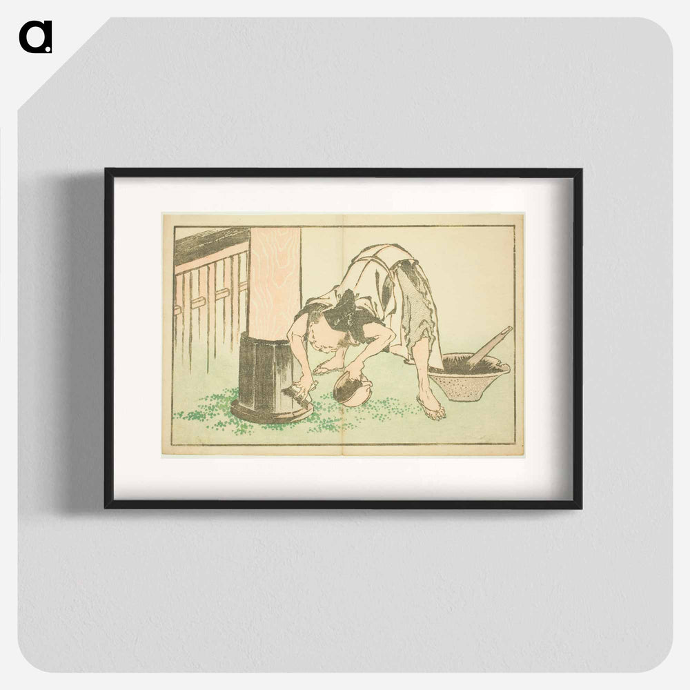 Craftsman working on Temple - Katsushika Hokusai Poster.