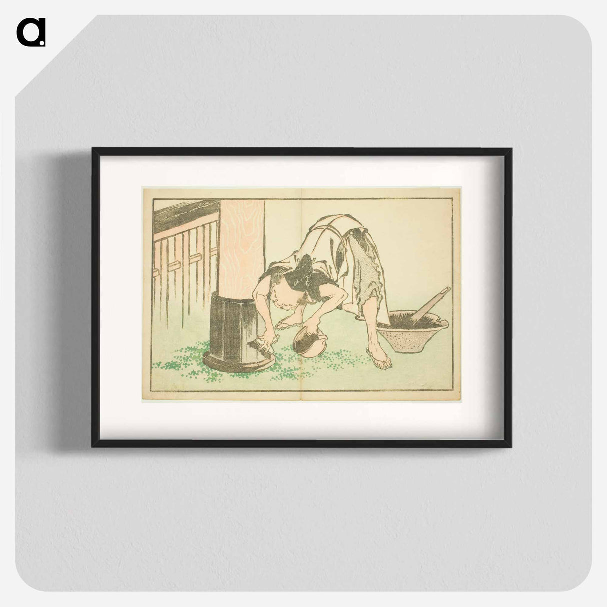 Craftsman working on Temple - Katsushika Hokusai Poster.