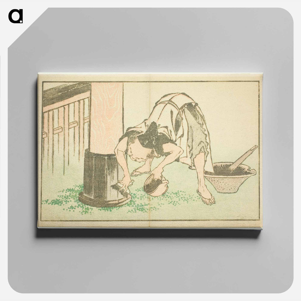 Craftsman working on Temple - Katsushika Hokusai Canvas.