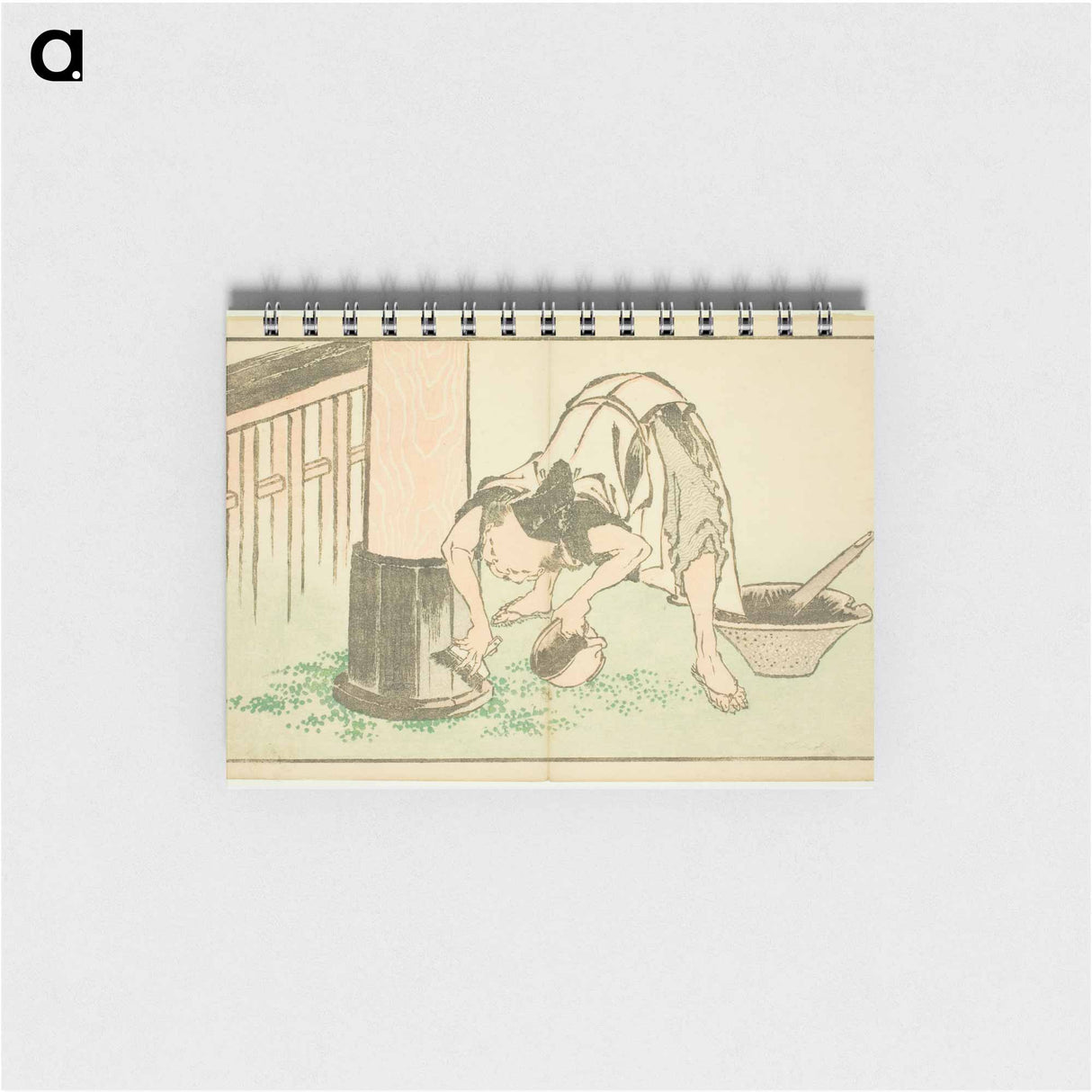 Craftsman working on Temple - 葛飾 北斎 Memo.