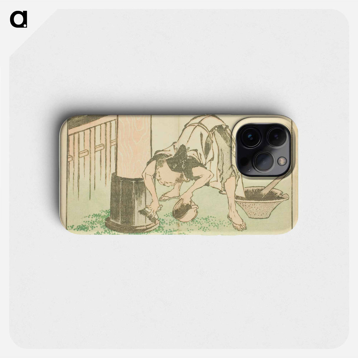 Craftsman working on Temple - Katsushika Hokusai Phone Case.