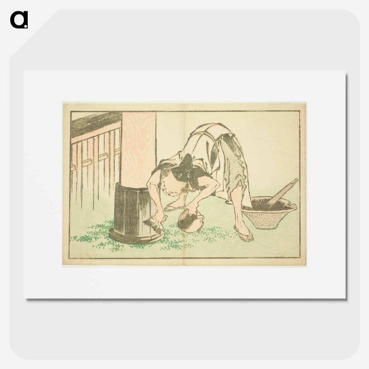 Craftsman working on Temple - Katsushika Hokusai Poster.