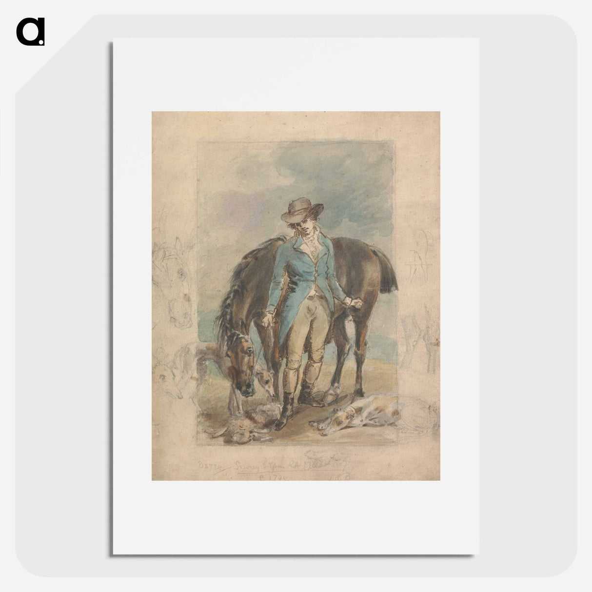 アートポスター-A Young Man with a Horse, with Studies of Hounds and Dead Hare
- イェール大学アートギャラリー Poster.