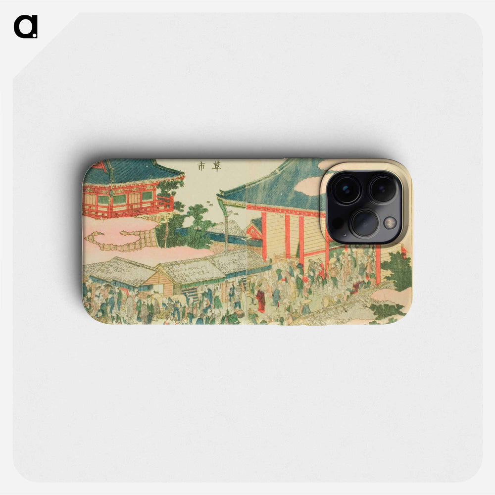 The End-of-year Market at Asakusa - Katsushika Hokusai Phone Case.