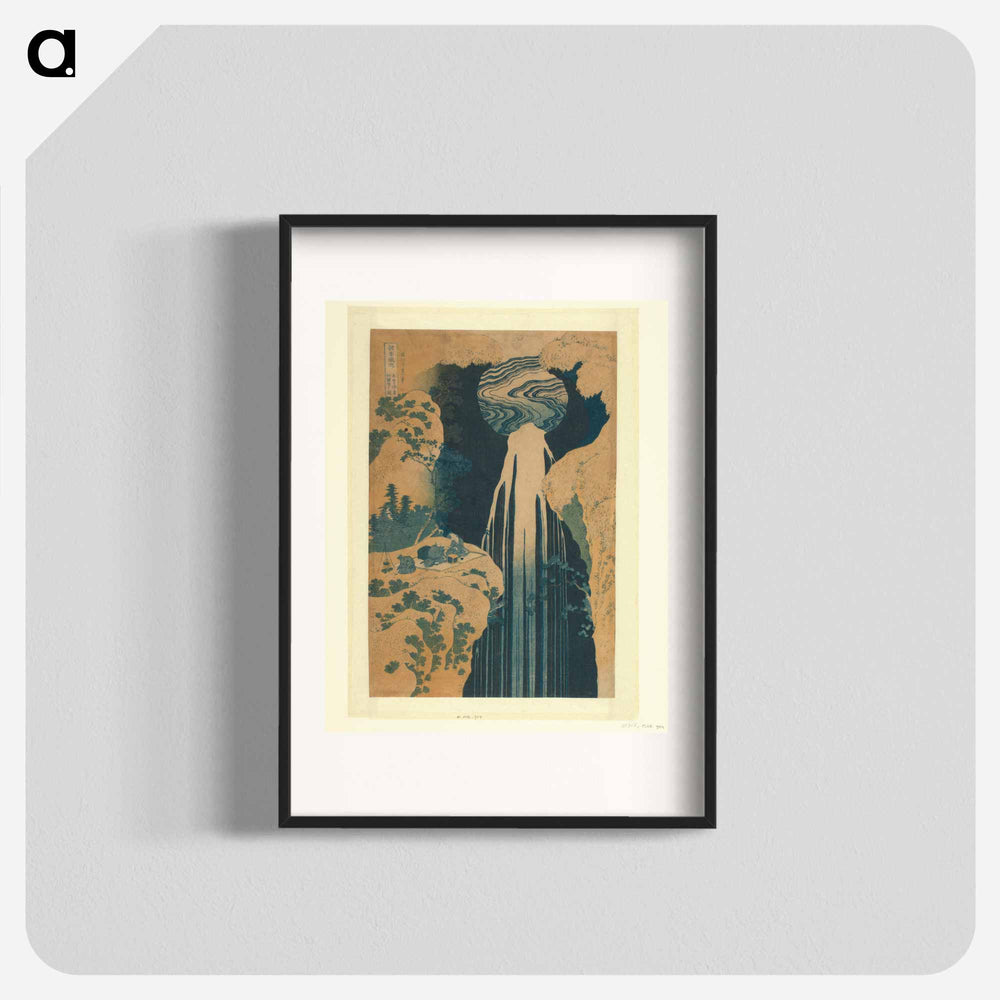 The Amida waterval lands of Kisokaido - Katsushika Hokusai Poster.
