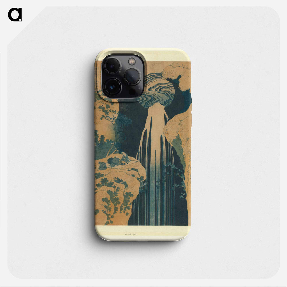 The Amida watervalle landscape of Kisokaido - Katsushika Hokusai Phone Case.