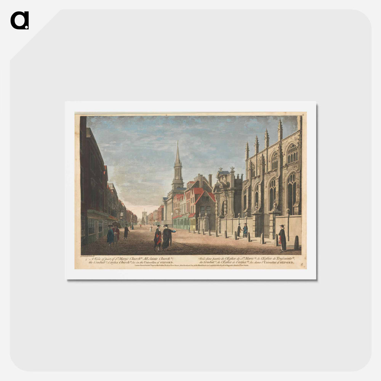 アートポストカード-A View of part of St. Mary's Church (a), All Saints Church (b), the Conduit (c), Carfax Church (d), & c. in the University of Oxford
- イェール大学アートギャラリー Postcard.