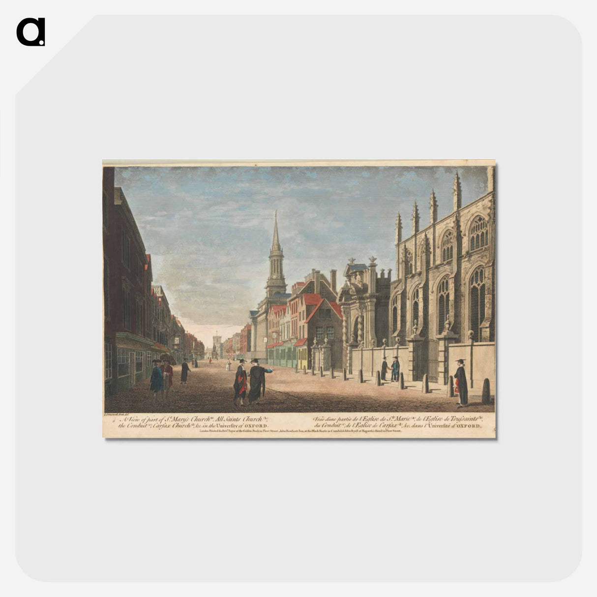 アートポストカード-A View of part of St. Mary's Church (a), All Saints Church (b), the Conduit (c), Carfax Church (d), & c. in the University of Oxford
- イェール大学アートギャラリー Postcard.