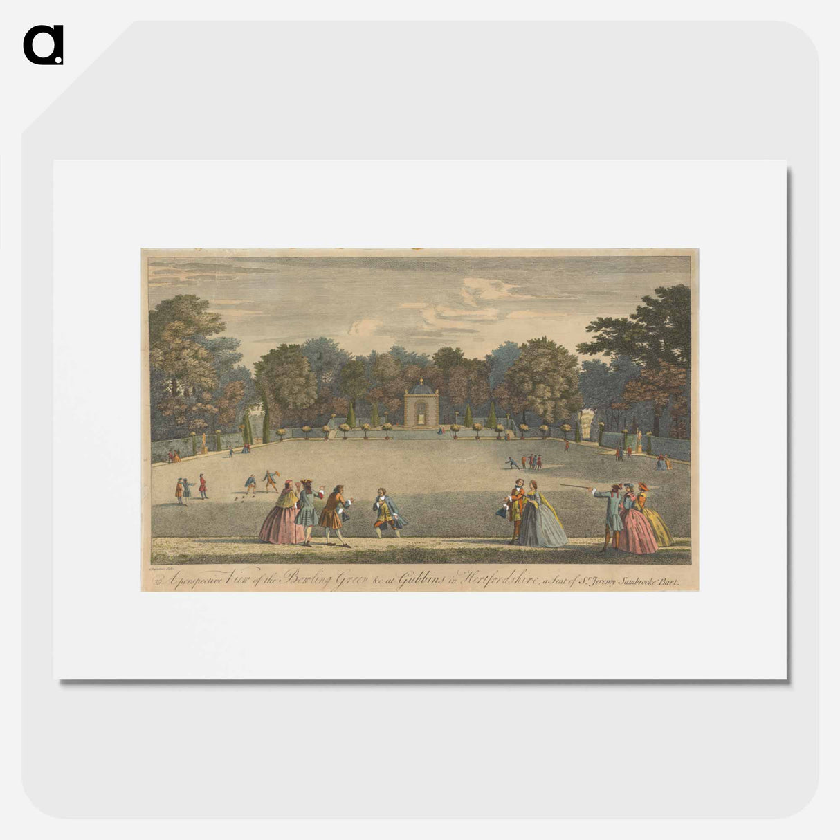 アートポスター-A Perspective View of the Bowling Green &c. at Gubbins in Hertfordshire, a seat of Sr. Jeremy Sambrooke Bart.
- イェール大学アートギャラリー Poster.
