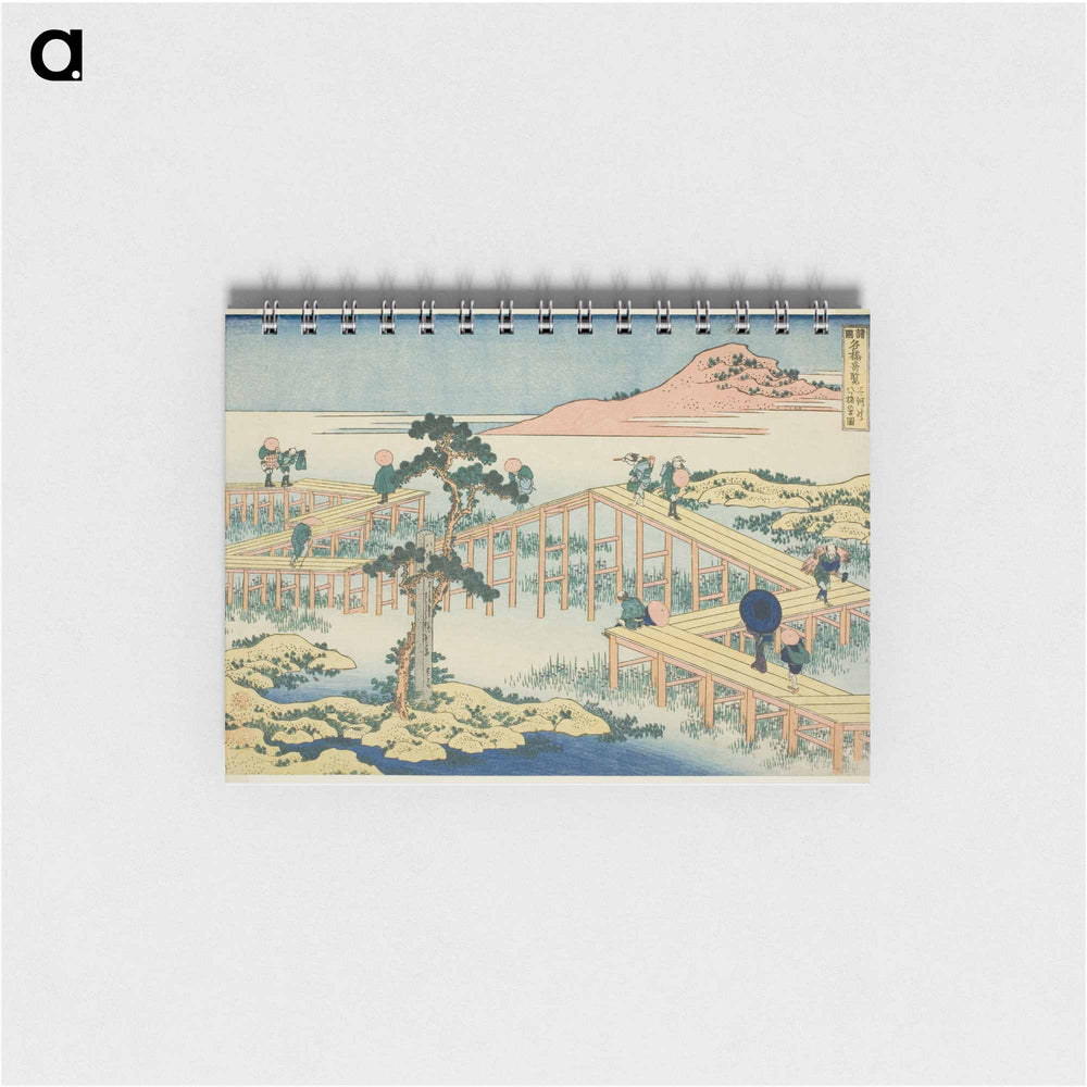 Hokusai's Hokusai An Ancient Picture of the Eight Part Bridge in Mikawa Province - 葛飾 北斎 Memo.