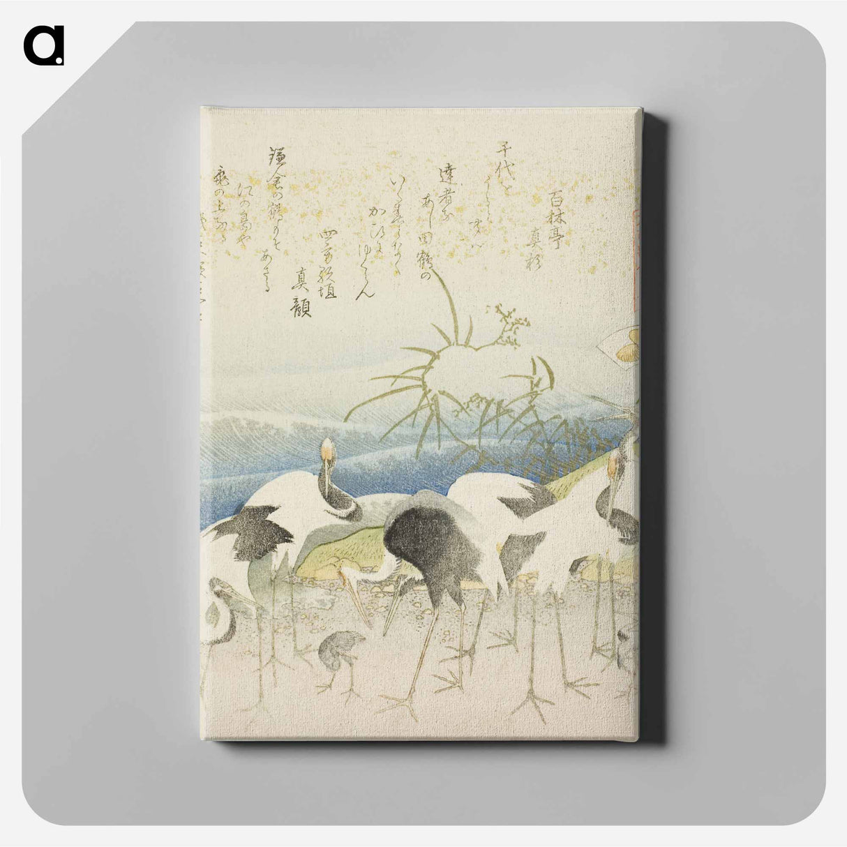 アートパネル-Hokusai's Herd Of Cranes - 葛飾 北斎 Canvas.