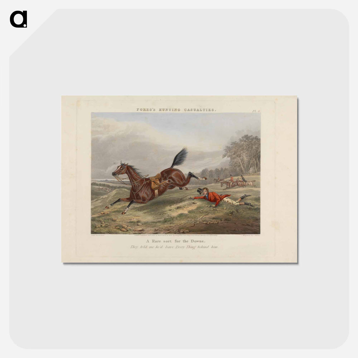 アートポストカード-Fox Hunting: Fores's Hunting Casualties - A Rare sort for the Downs
- イェール大学アートギャラリー Postcard.