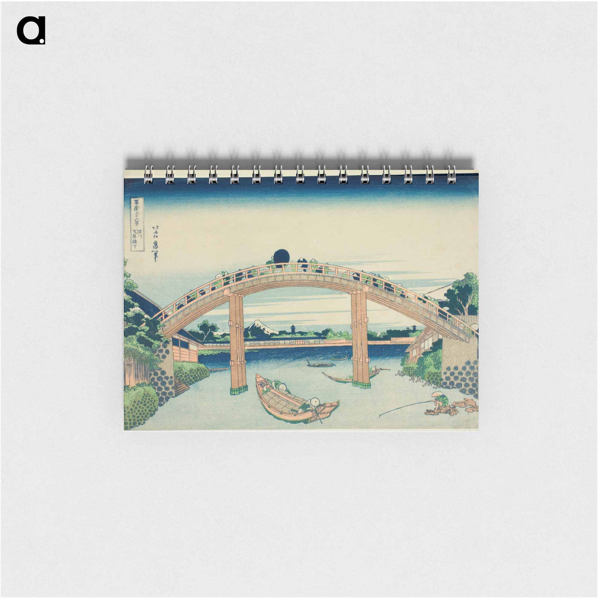 Beneath Mannen Bridge in Fukagawa - 葛飾 北斎 Memo.