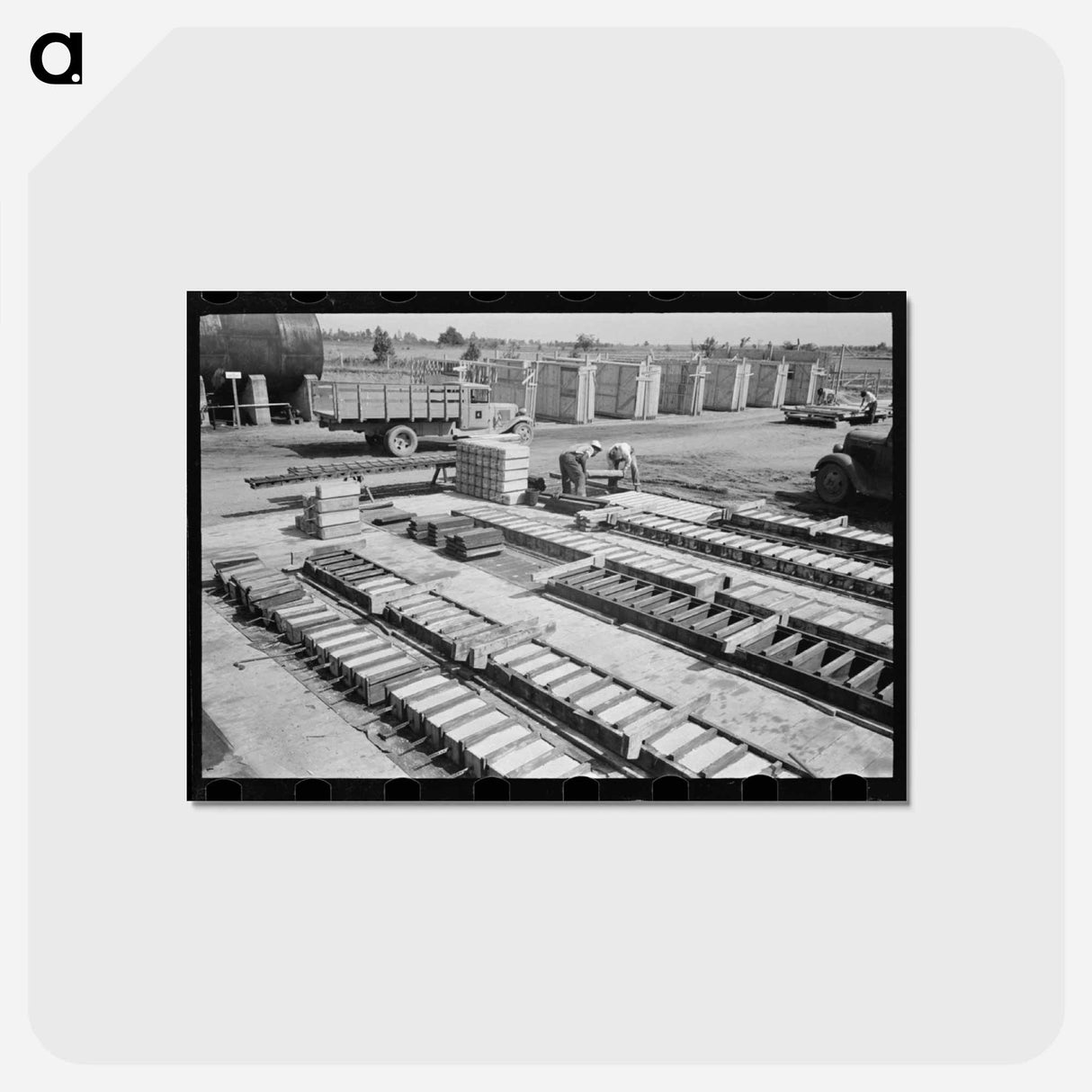 アートポストカード-Precasting Reinforced Concrete House and Barn Piers
- ラッセル リー Postcard.