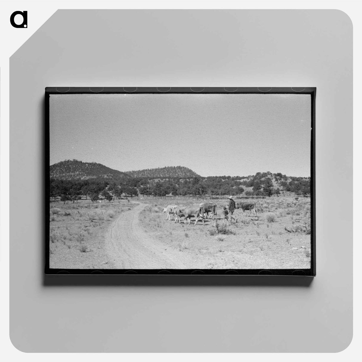 アートパネル-Mrs. Caudill and Daughter Driving in the Cows, Pie Town, New Mexico
- ラッセル リー Canvas.
