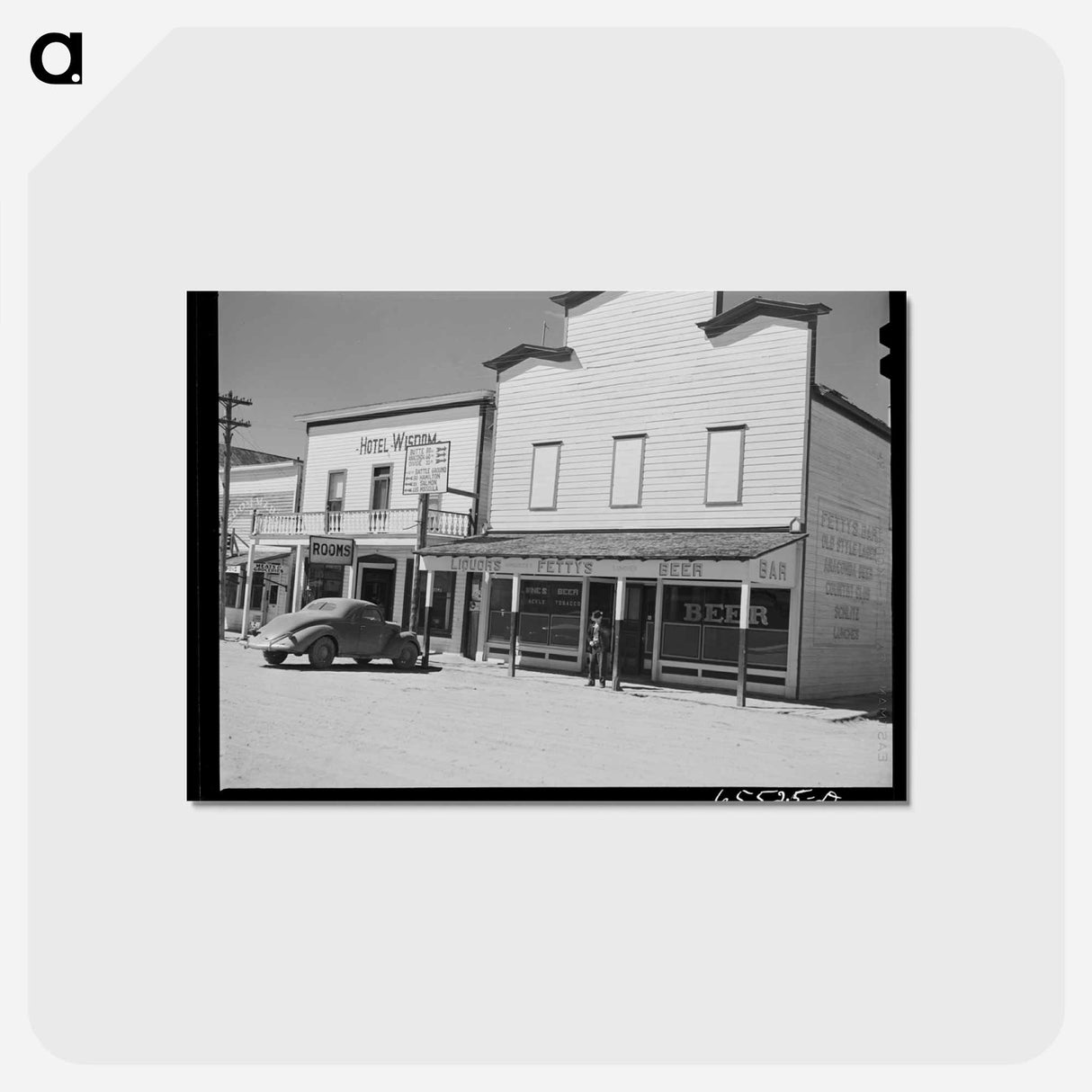 アートポストカード-Buildings on Main Street, Wisdom, Montana
- ラッセル リー Postcard.