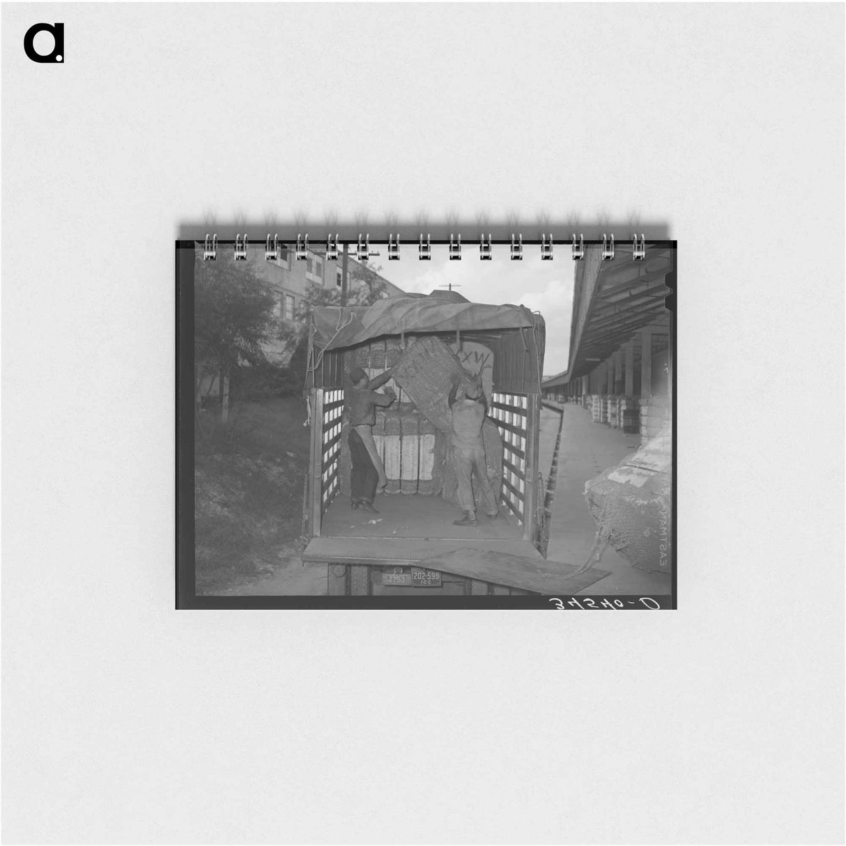 アートメモ帳-Unloading Truckload of Cotton, Compress, Houston, Texas
- ラッセル リー Memo.