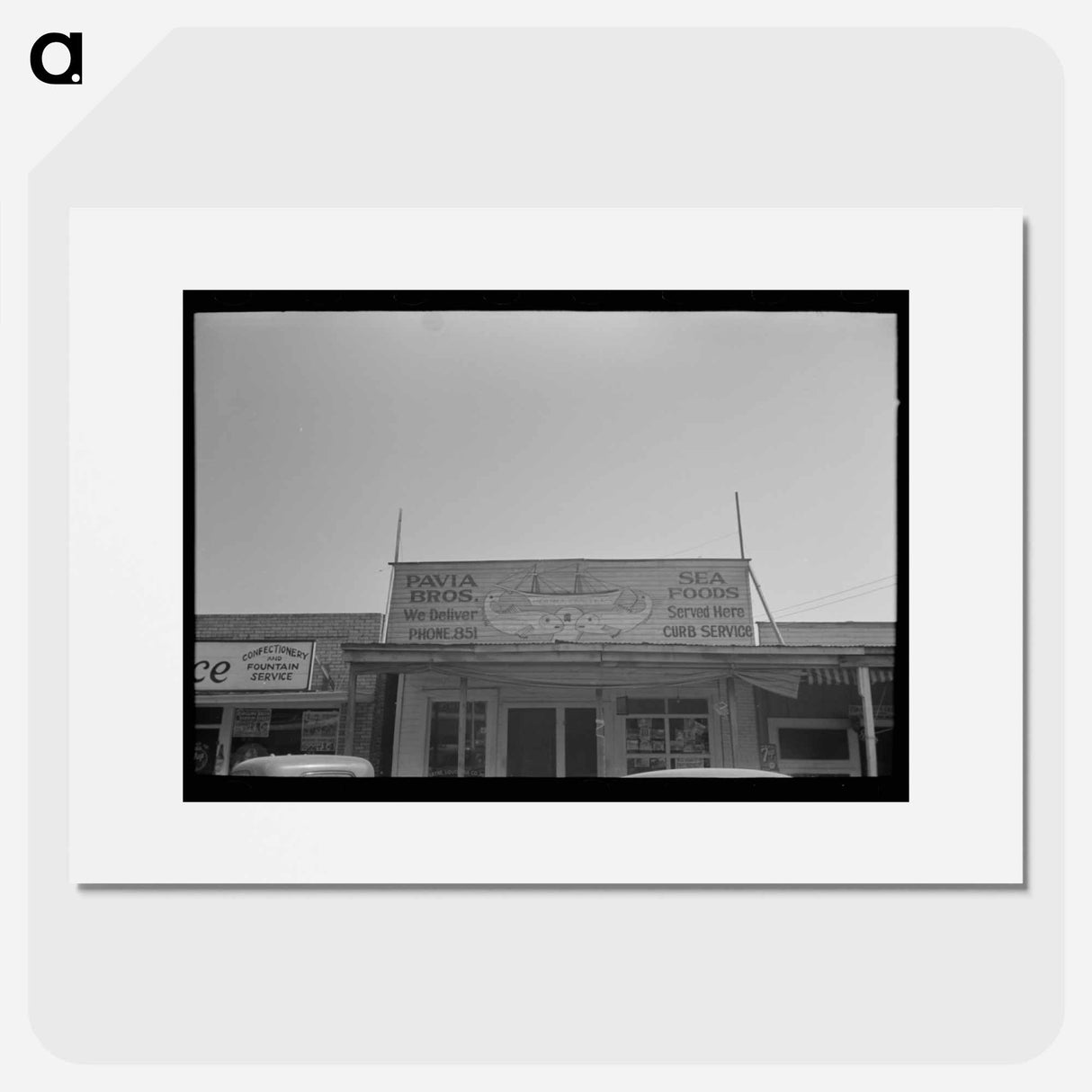 アートポスター-Storefront with Seafood Sign, Crowley, Louisiana
- ラッセル リー Poster.