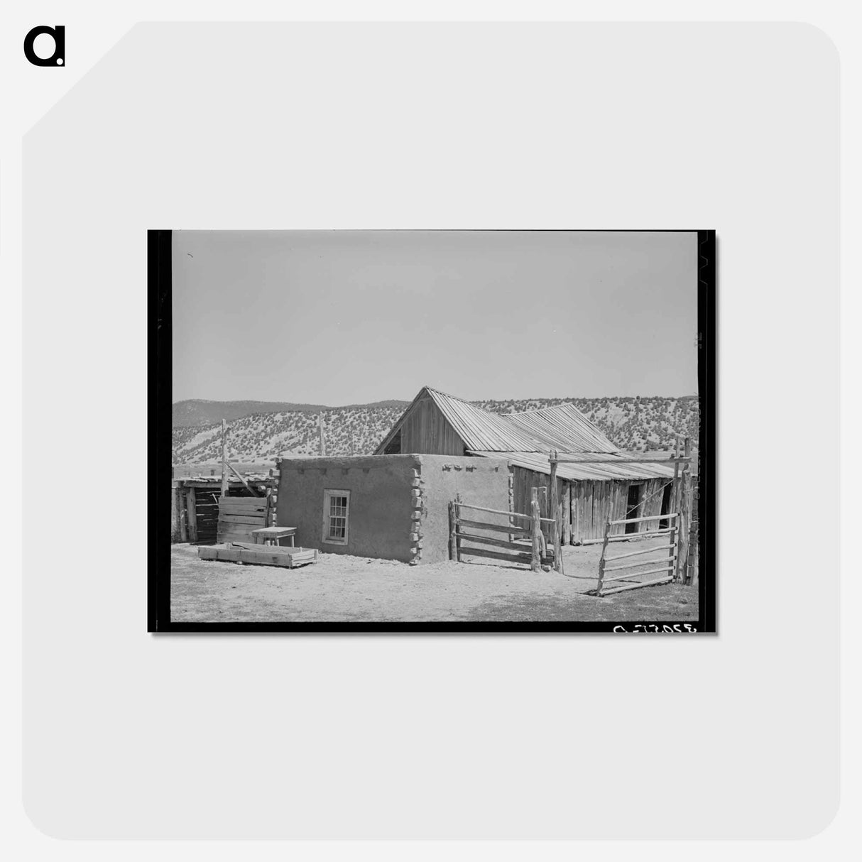 アートポストカード-Adobe Shed and Barn, Chamisal, New Mexico
- ラッセル リー Postcard.