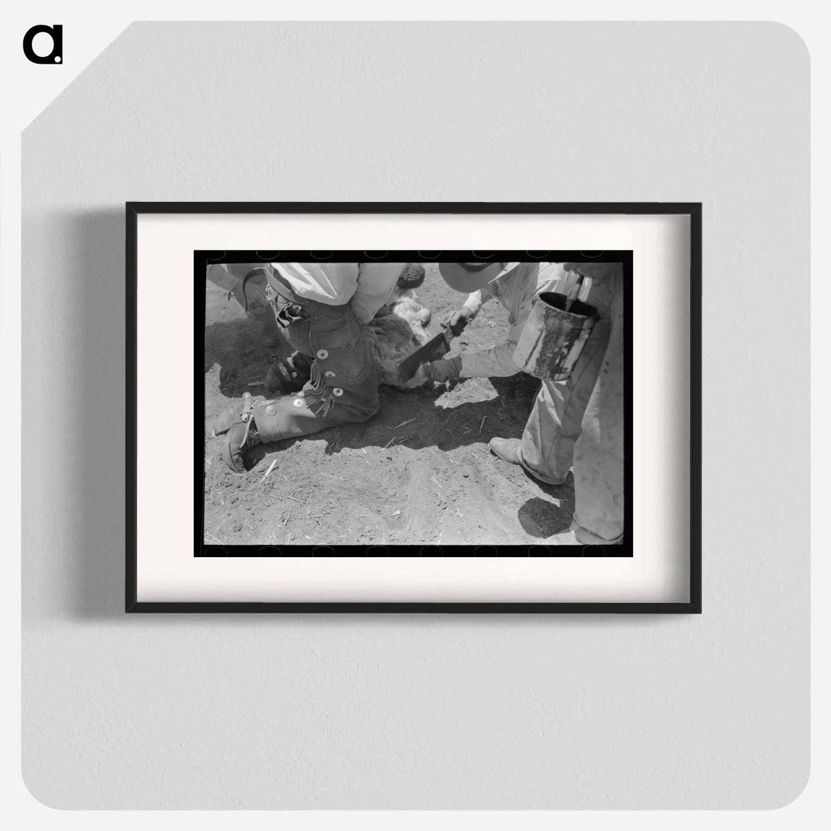 アートポスター-Dehorning a Calf, Spur, Texas
- ラッセル リー Poster.