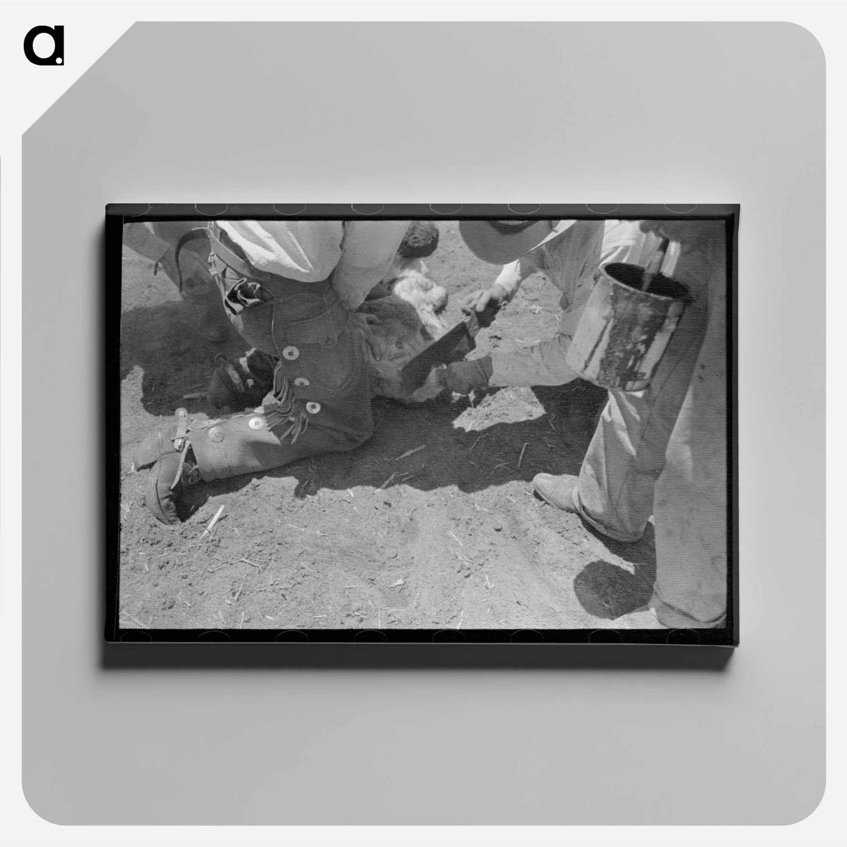 アートパネル-Dehorning a Calf, Spur, Texas
- ラッセル リー Canvas.