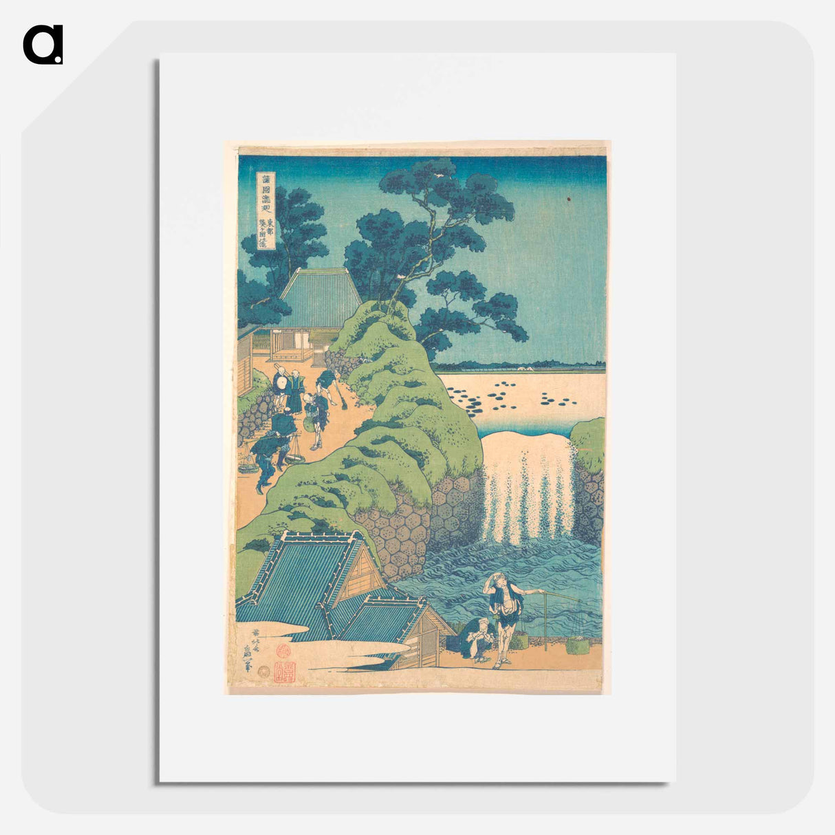 Fall of Aoiga Oka, Yedo - Katsushika Hokusai Poster.