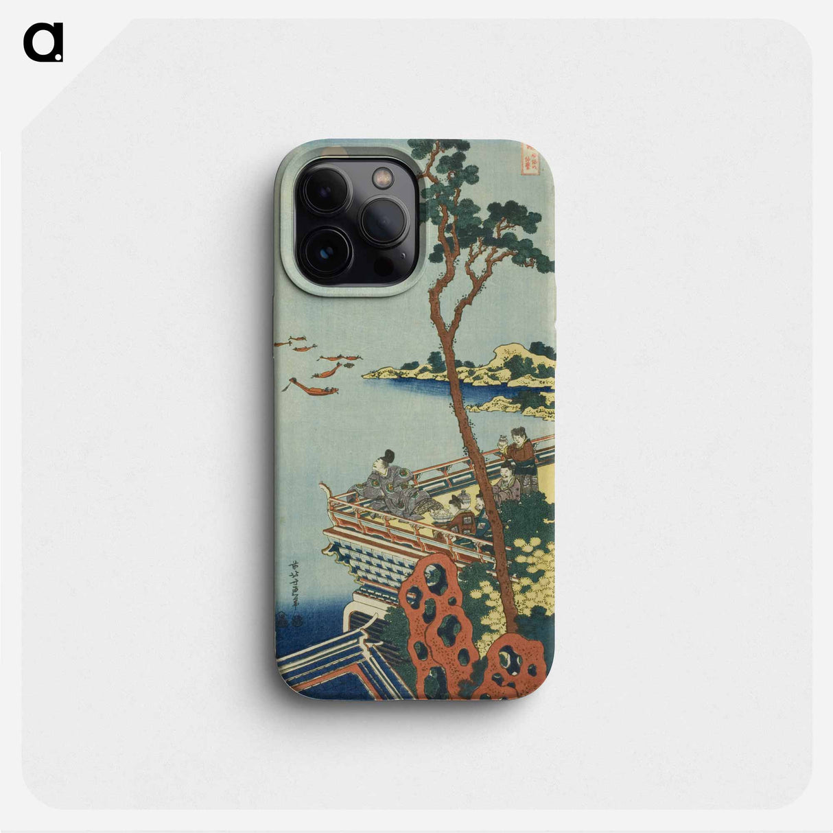 詩哥写真鏡 安倍仲麻呂 - 葛飾 北斎 Phone Case.